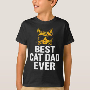 Cat Dad Ever Vintage Funny Cat Daddy Fathers Day  T-Shirt