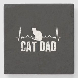 Cat dad for fathers day   Cat Retro Product Stone Coaster
