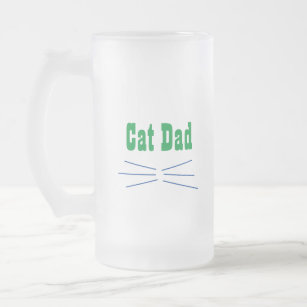 Cat Dad Frosted Glass Beer Mug