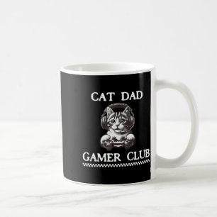 Cat Dad Gamer Club Funny Cat Lover Gaming Game Fat Coffee Mug