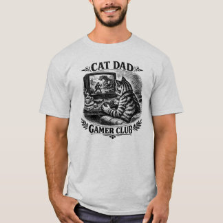 Cat Dad Gamer Club Shirt – Funny Gaming Cat Gift 