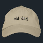 Cat Dad Gift for Father's Day Cat Father Cat Daddy Embroidered Hat<br><div class="desc">personalized embroidered baseball hat,  custom baseball cap ball cap,  new cat dad gift daddy,  present for gift for dad,  gift from daughter wife mom,  cat father Christmas anniversary gift,  father's day gift birthday valentine's,  cat dad hat custom present,  embroidery cat dad hat cap,  cat lover gift cat father</div>