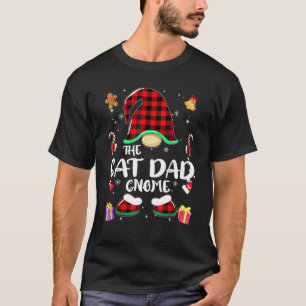 Cat Dad Gnome Buffalo Plaid Red Matching Family Ch T-Shirt