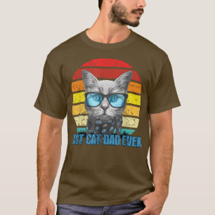 Cat Dad Happy Cat Day Funny Cat Lover  T-Shirt