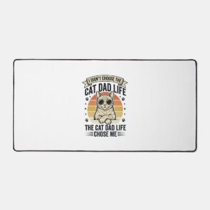 Cat Dad Life Vintage Engraving T-Shirt Design_1 Desk Mat