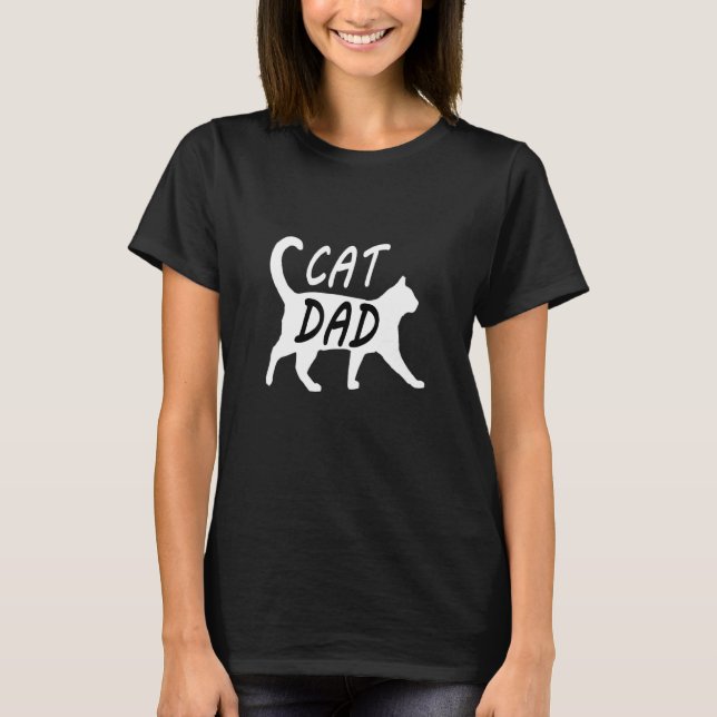 Cat Dad  Men Kitty Daddy Papa T-Shirt (Front)