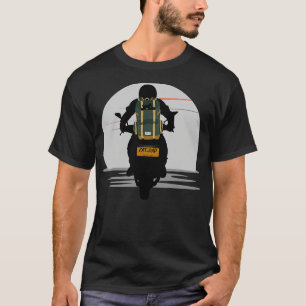 CAT DAD MOONLIGHT CAT IN A BACKPACK MOTORCYCLE RID T-Shirt