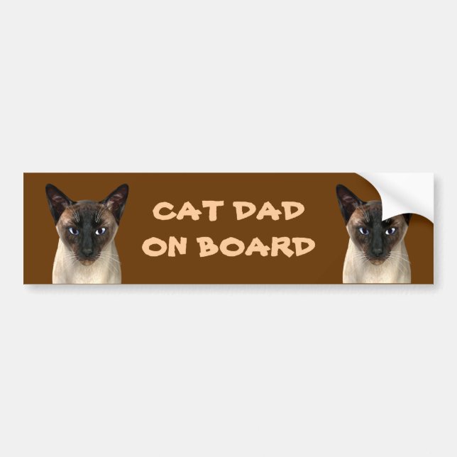 Cat Dad On Board Bumper Sticker (Front)