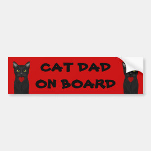 Cat Dad On Board Bumper Sticker