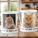Cat Dad Personalized Modern 3 Photo Fathers Day Coffee Mug<br><div class="desc">Best Cat Dad Ever... Surprise your favourite Cat Dad whether it's his birthday, Father's Day or Christmas with this super cute custom photo collage mug . Customize this cat dad mug with 3 of your cat's favourite photos, and personalized the centre photo with name. Great gift from the cat. COPYRIGHT...</div>