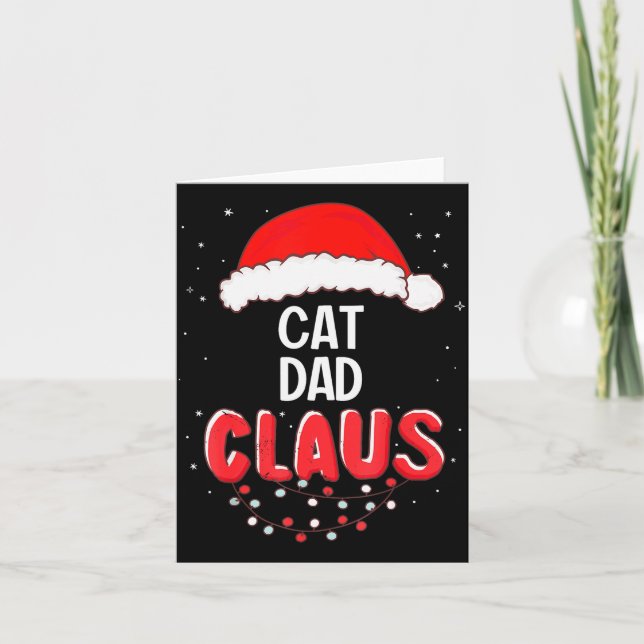Cat Dad Santa Claus Christmas Matching Costume For Card (Front)