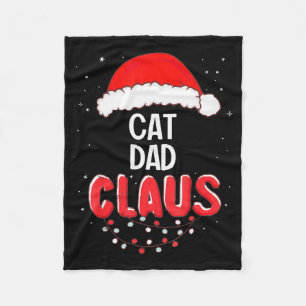 Cat Dad Santa Claus Christmas Matching Costume For Fleece Blanket