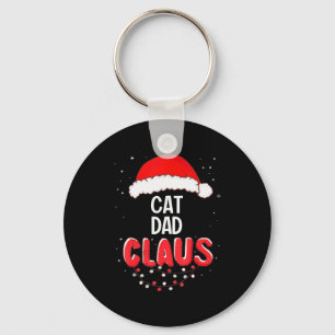 Cat Dad Santa Claus Christmas Matching Costume For Keychain