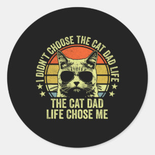 Cat Dad Shirts For Men Funny Cat Dad Father's Day Classic Round Sticker