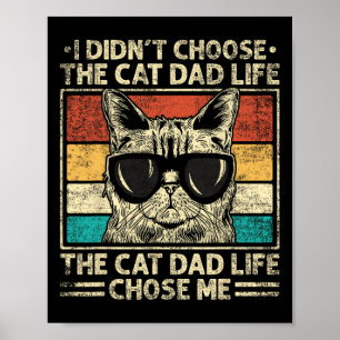 Cat Dad Shirts For Men Funny Cat Dad Father's Day  Poster