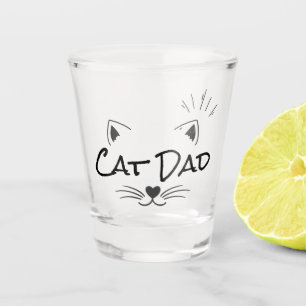 Cat Dad Shot Glass - Funny Cat Lover Gift for Men 