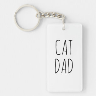 "Cat Dad" Simple Modern Farmhouse Keychain