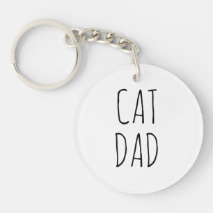 "Cat Dad" Simple Modern Farmhouse Keychain