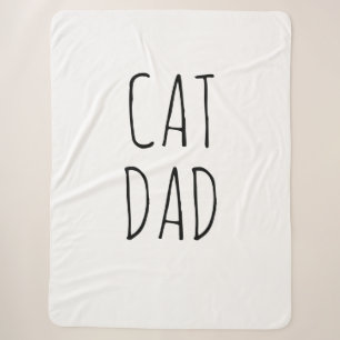 "Cat Dad" Simple Modern Farmhouse Sherpa Blanket
