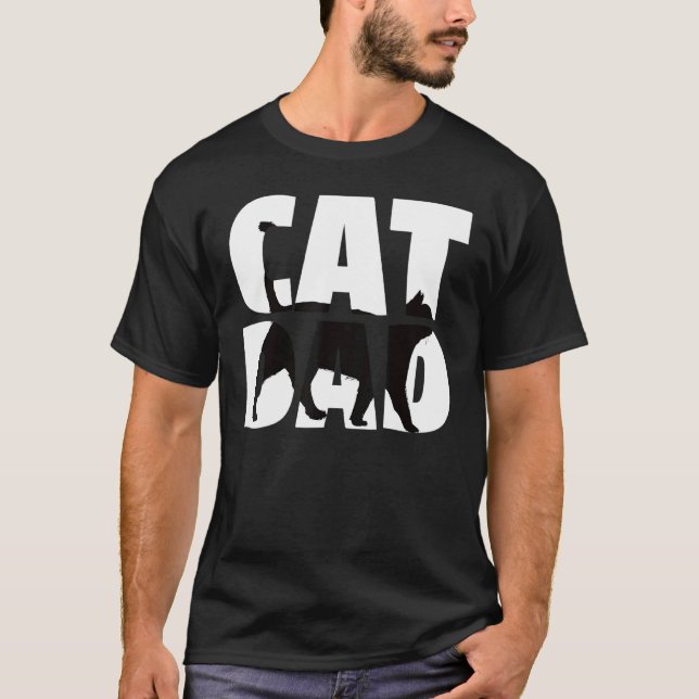 Cat Dad Tee Cat For Father Zoo Animal Essential (Front)