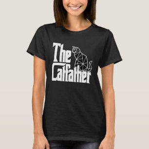 Cat Dad The Catfather Black Polygon Cat Father Kit T-Shirt