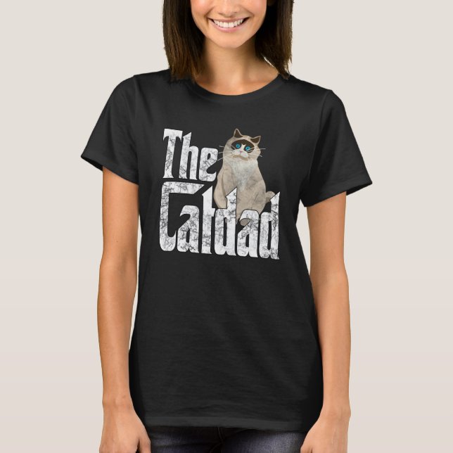 Cat Dad The Catfather Crazy Cat Father Kitty Daddy T-Shirt (Front)