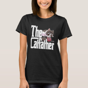 Cat Dad The Catfather Crazy Cute Cat Father Kitty  T-Shirt