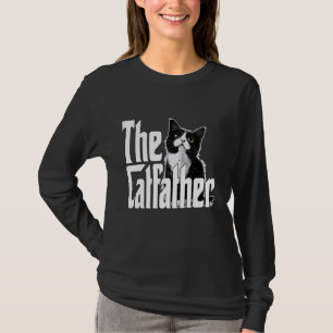 Cat Dad The Catfather Cute Black and White Cat Fat T-Shirt