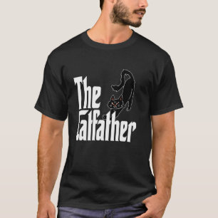 Cat Dad The Catfather Cute Black Cat Father Kitty  T-Shirt