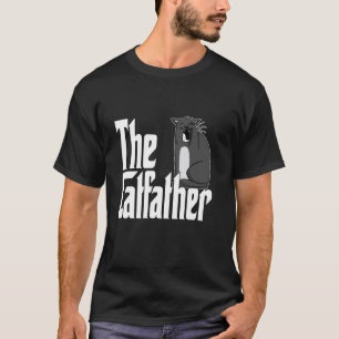 Cat Dad The Catfather Cute Black Cat Father Kitty  T-Shirt