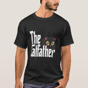 Cat Dad The Catfather Cute Black Cat Father Kitty T-Shirt