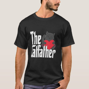 Cat Dad The Catfather Cute Black Cat Father Kitty  T-Shirt