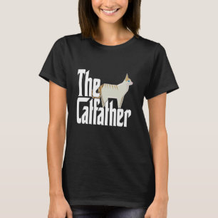 Cat Dad The Catfather Cute Geometric Cat Father Ki T-Shirt