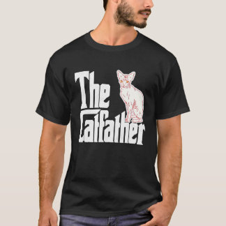 Cat Dad The Catfather Cute Sphynx Cat Father Kitty T-Shirt