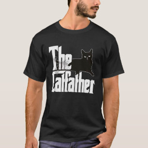 Cat Dad The Catfather Lazy Black Cat Father Kitty  T-Shirt
