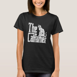 Cat Dad The Catfather White Polygon Cat Father Kit T-Shirt