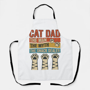Cat Dad The Snack Dealer Vintage Cat Lover Shirt_1 Apron