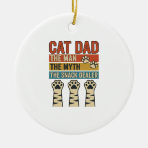 Cat Dad The Snack Dealer Vintage Cat Lover Shirt_1 Ceramic Ornament