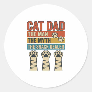 Cat Dad The Snack Dealer Vintage Cat Lover Shirt_1 Classic Round Sticker