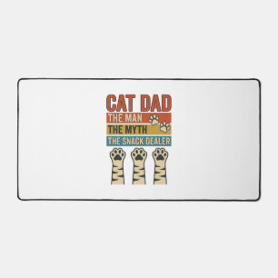 Cat Dad The Snack Dealer Vintage Cat Lover Shirt_1 Desk Mat