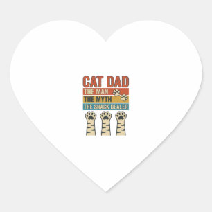 Cat Dad The Snack Dealer Vintage Cat Lover Shirt_1 Heart Sticker