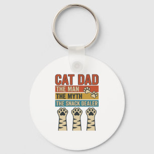 Cat Dad The Snack Dealer Vintage Cat Lover Shirt_1 Keychain