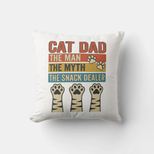 Cat Dad The Snack Dealer Vintage Cat Lover Shirt_1 Throw Pillow