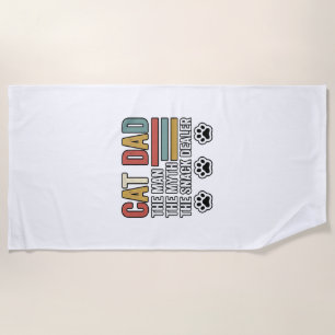 Cat Dad Vintage Funny Snack Dealer Shirt Design_1 Beach Towel