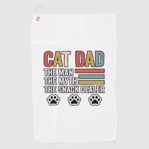 Cat Dad Vintage Funny Snack Dealer Shirt Design_1 Golf Towel