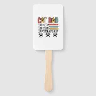 Cat Dad Vintage Funny Snack Dealer Shirt Design_1 Hand Fan