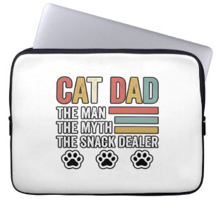 Cat Dad Vintage Funny Snack Dealer Shirt Design_1 Laptop Sleeve