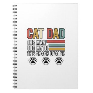 Cat Dad Vintage Funny Snack Dealer Shirt Design_1 Notebook