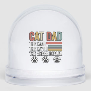 Cat Dad Vintage Funny Snack Dealer Shirt Design_1 Snowglobe