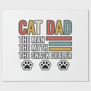 Cat Dad Vintage Funny Snack Dealer Shirt Design_1 Wrapping Paper